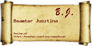 Beamter Jusztina névjegykártya